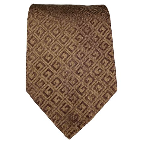 GG silk jacquard tie in dark brown and brown 